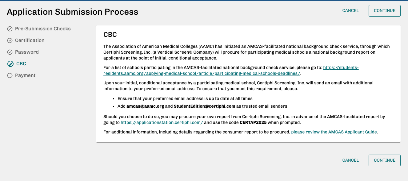 AMCAS Password